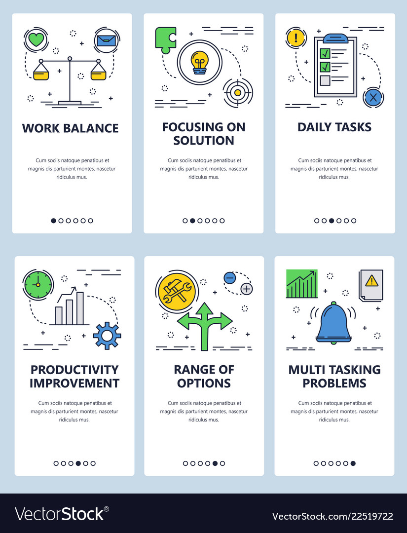 Line art web and mobile app template set vector image Line art web and mobile app template set