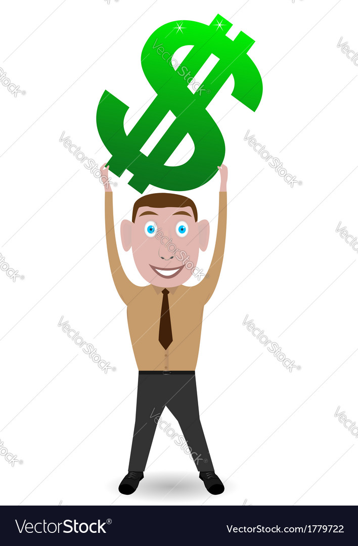 Man with dollar sign Royalty Free Vector Image