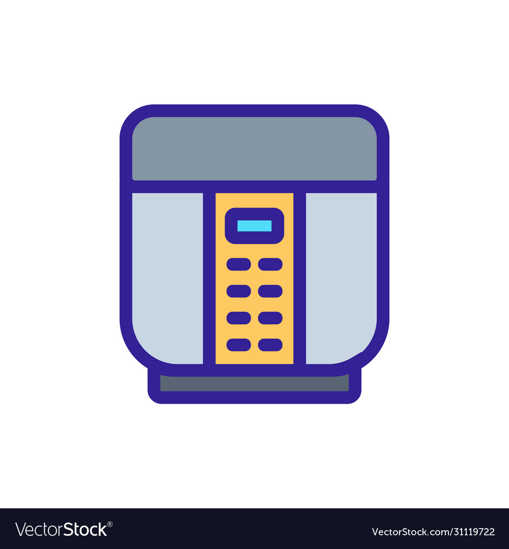 Multicooker with many features icon outline Vector Image Multicooker with many features icon outline
