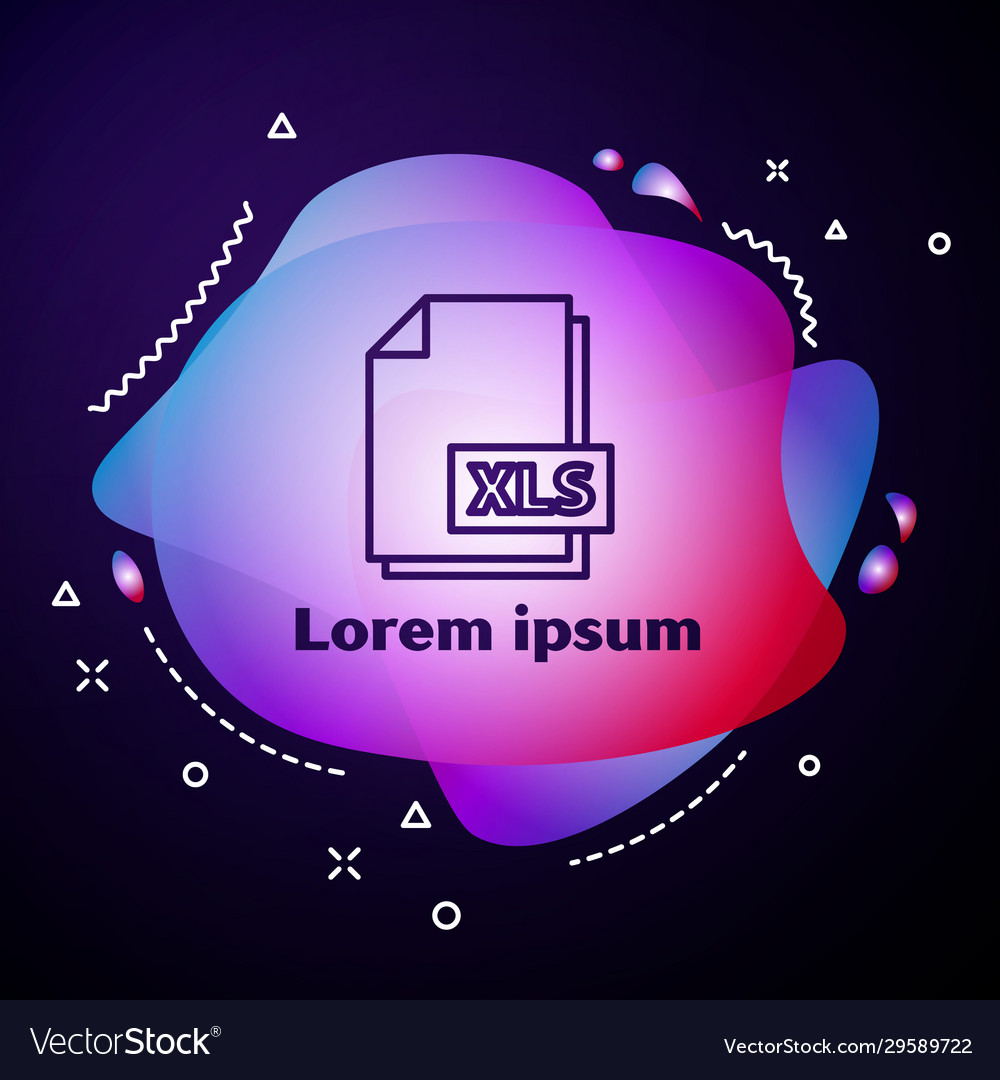 Purple line xls file document download button vector image Purple line xls file document download button