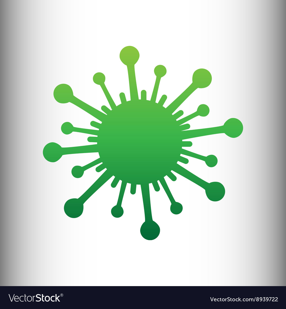Virus sign green gradient icon Royalty Free Vector Image
