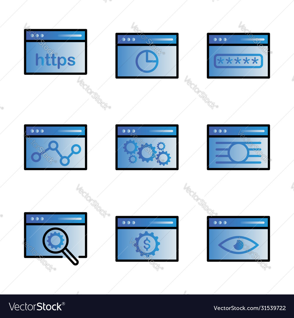 Web and seo icon set include link