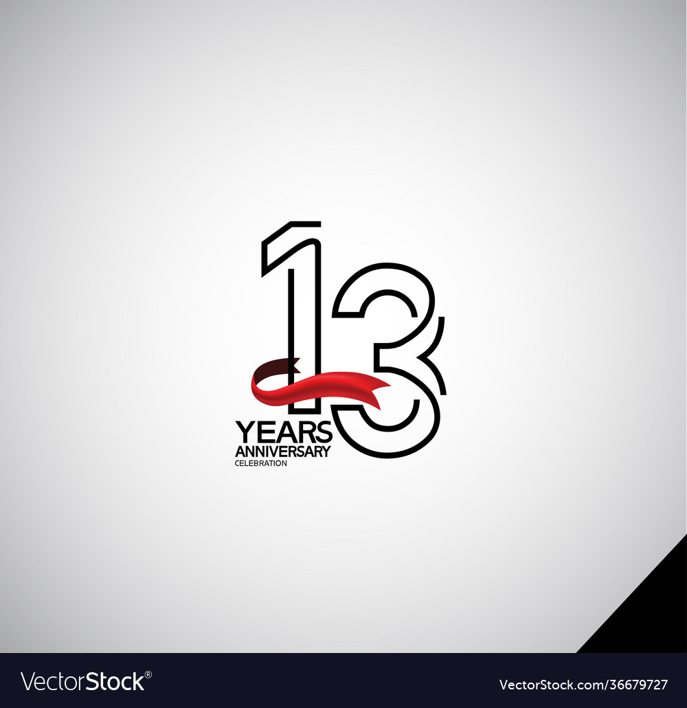 13 years anniversary logotype simple design