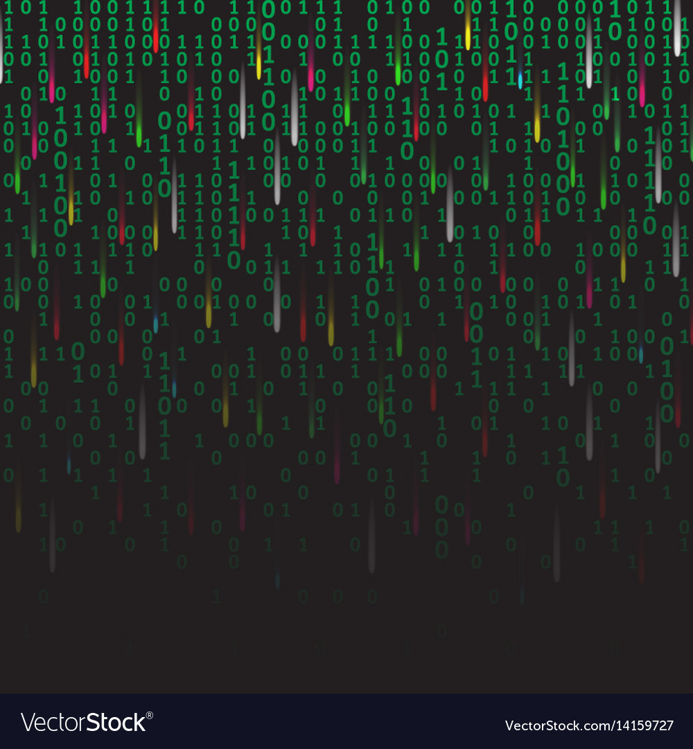 Binary Code with Fireworks