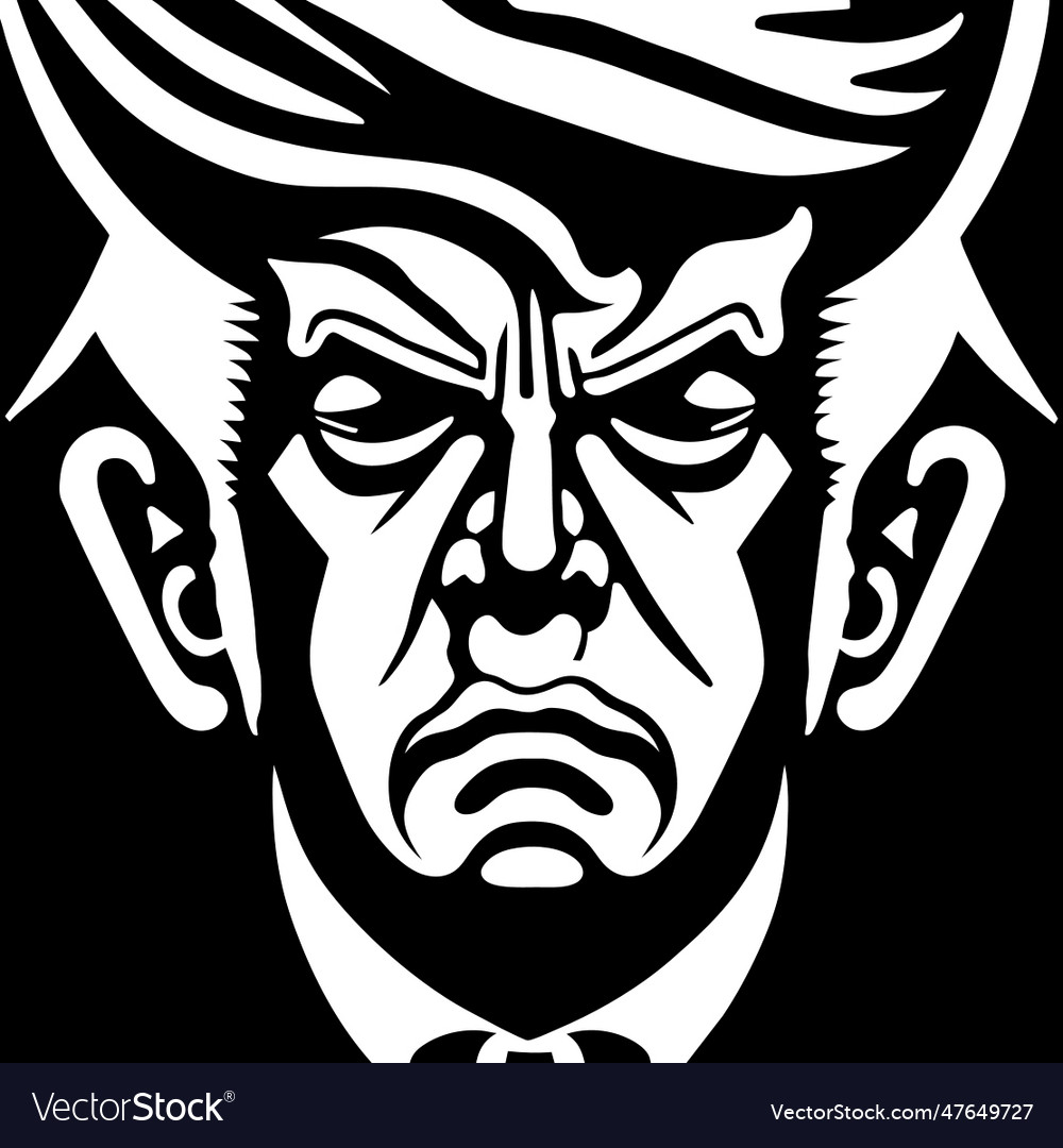 Black And White Donald Trump Portrait Royalty Free Vector