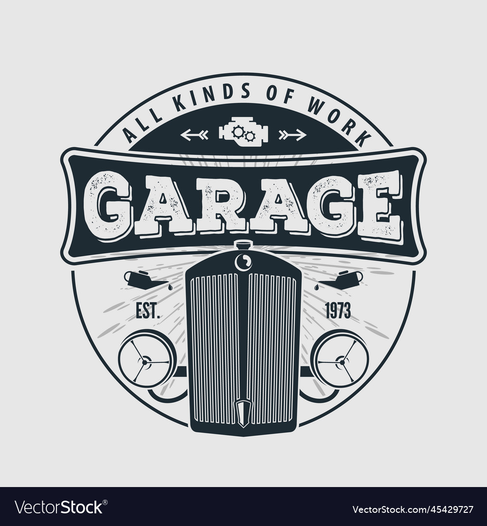 Car repair service vintage logo design concept