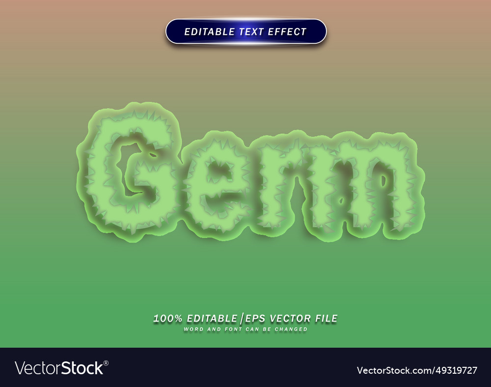 Germ text editable effect with abstract texture