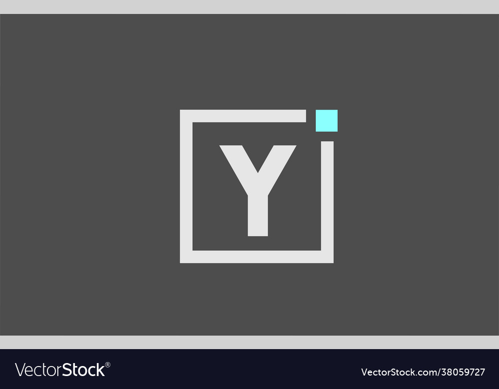 Grey y alphabet letter icon logo square design