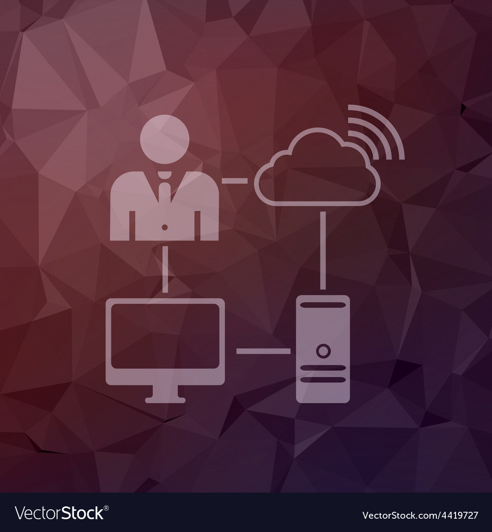 Man using internet in flat style icon