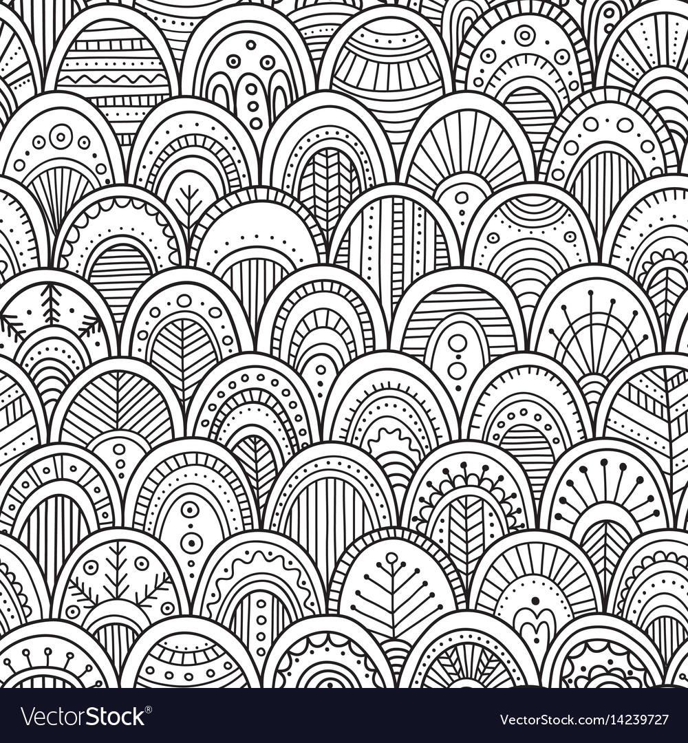 Ornamental scallops seamless pattern Royalty Free Vector