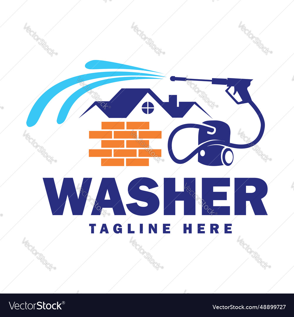 Premium washer logo design template Royalty Free Vector