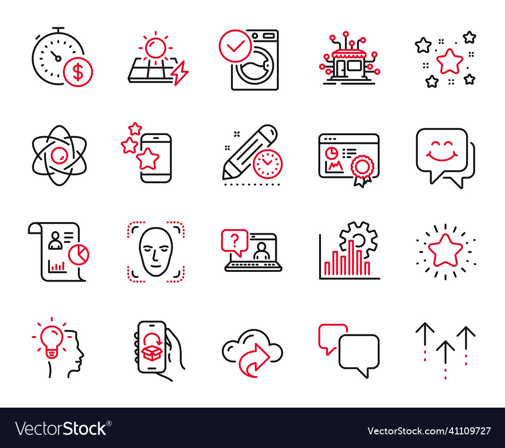 Set of technology icons related to faq