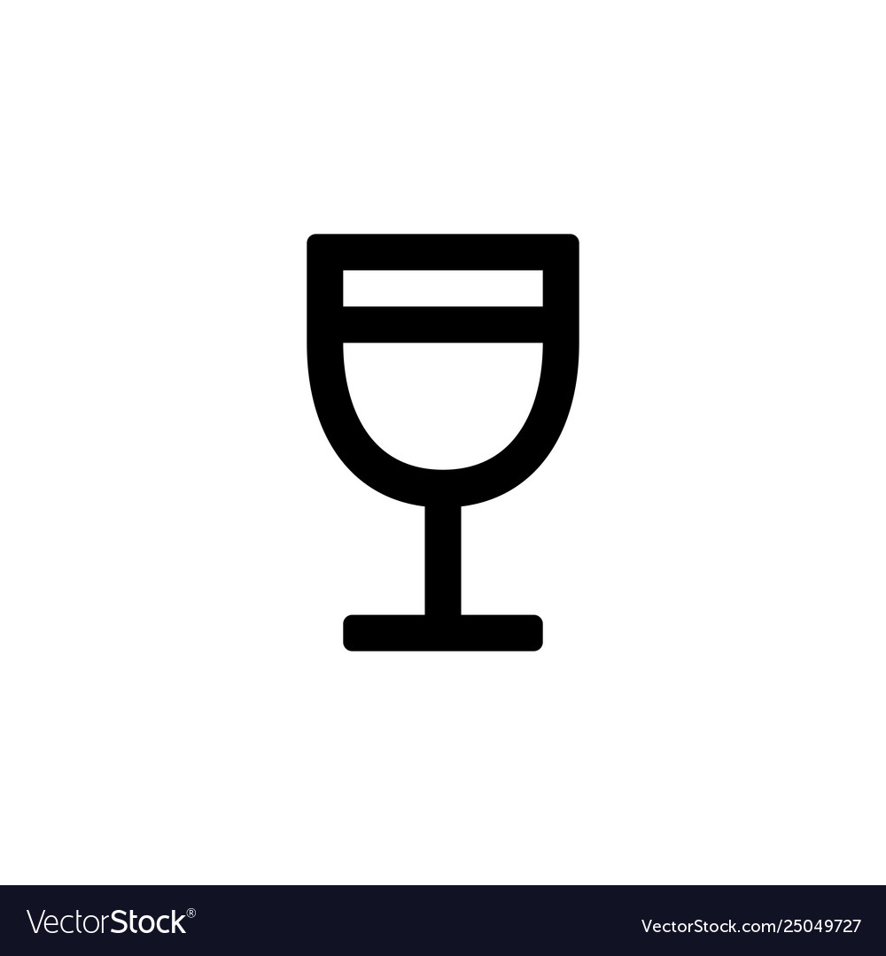 Wineglass icon for simple flat style ui design