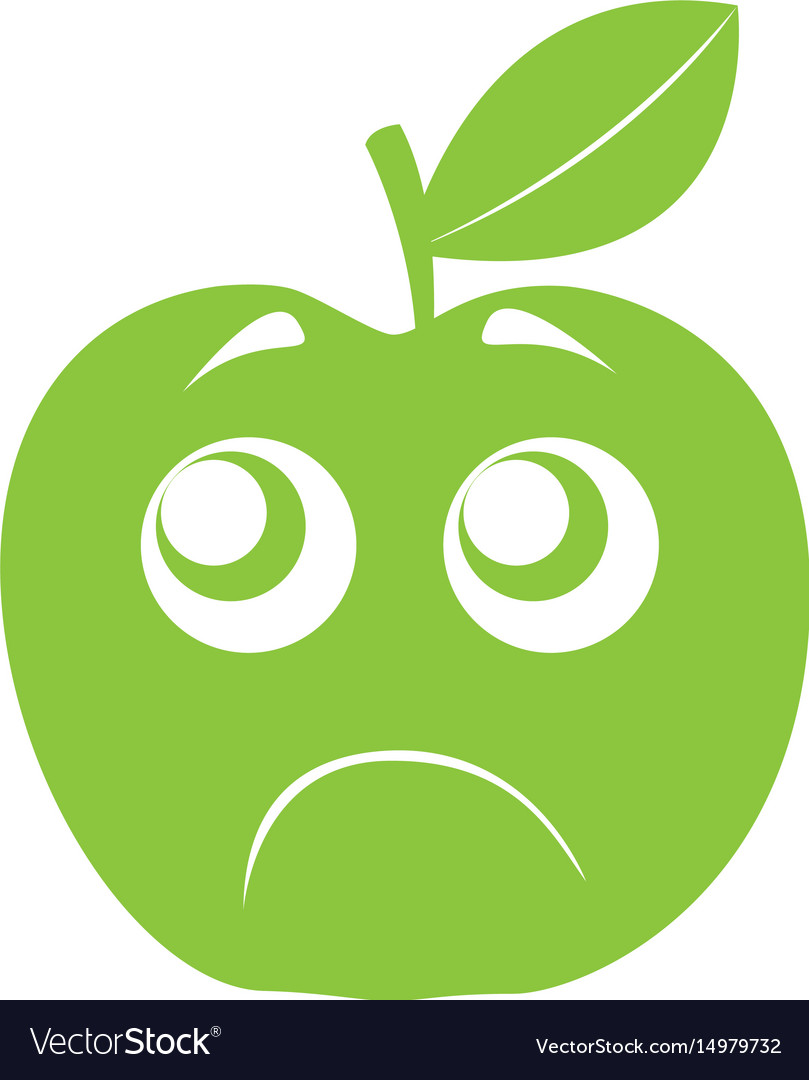 Apple sad kawaii character