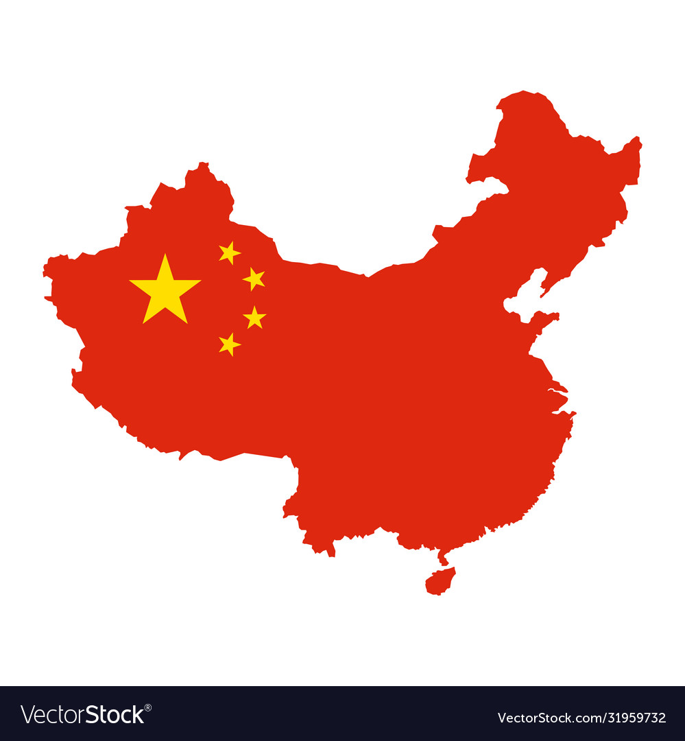 China map flag Royalty Free Vector Image - VectorStock