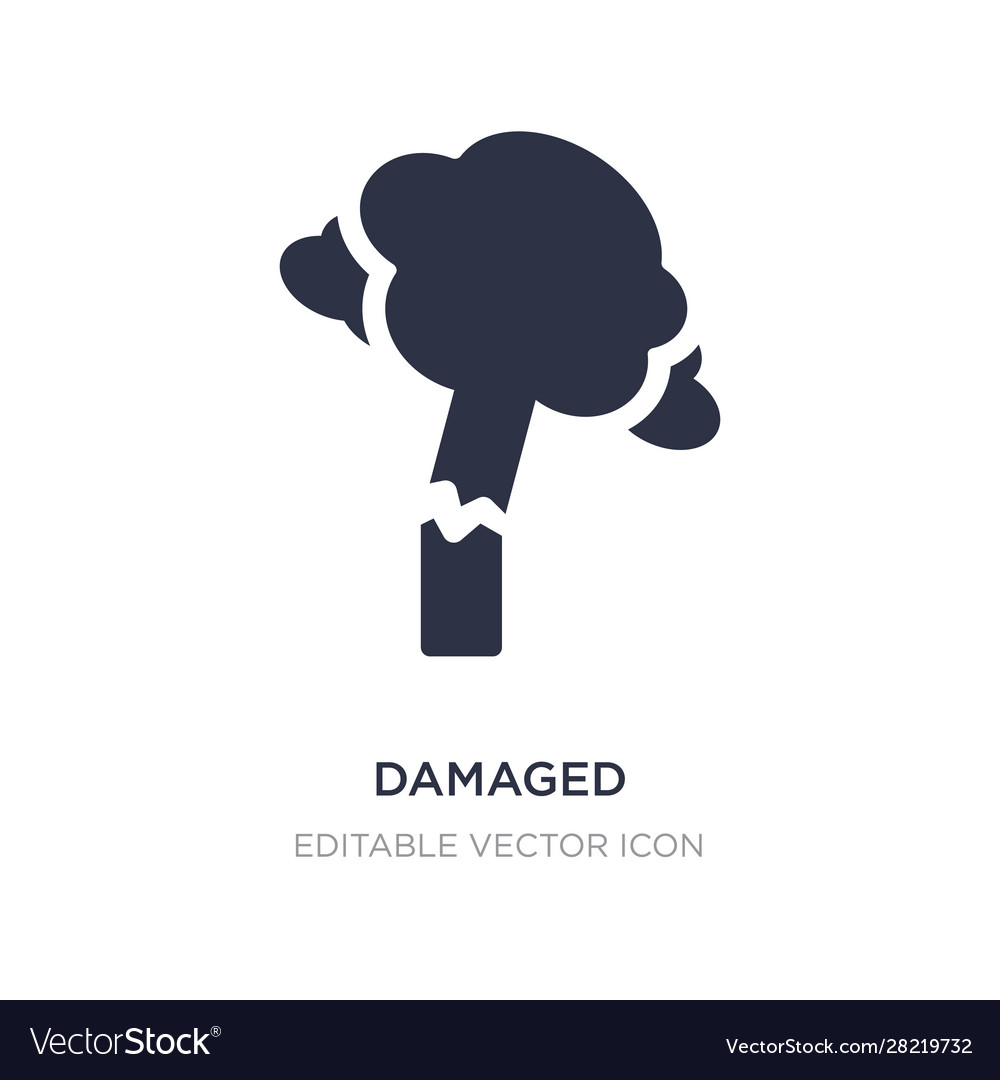 Damaged icon on white background simple element