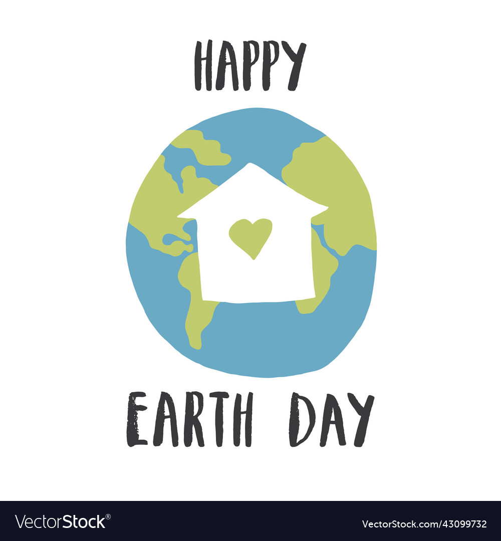 Earth day celebration greeting card happy Vector Image