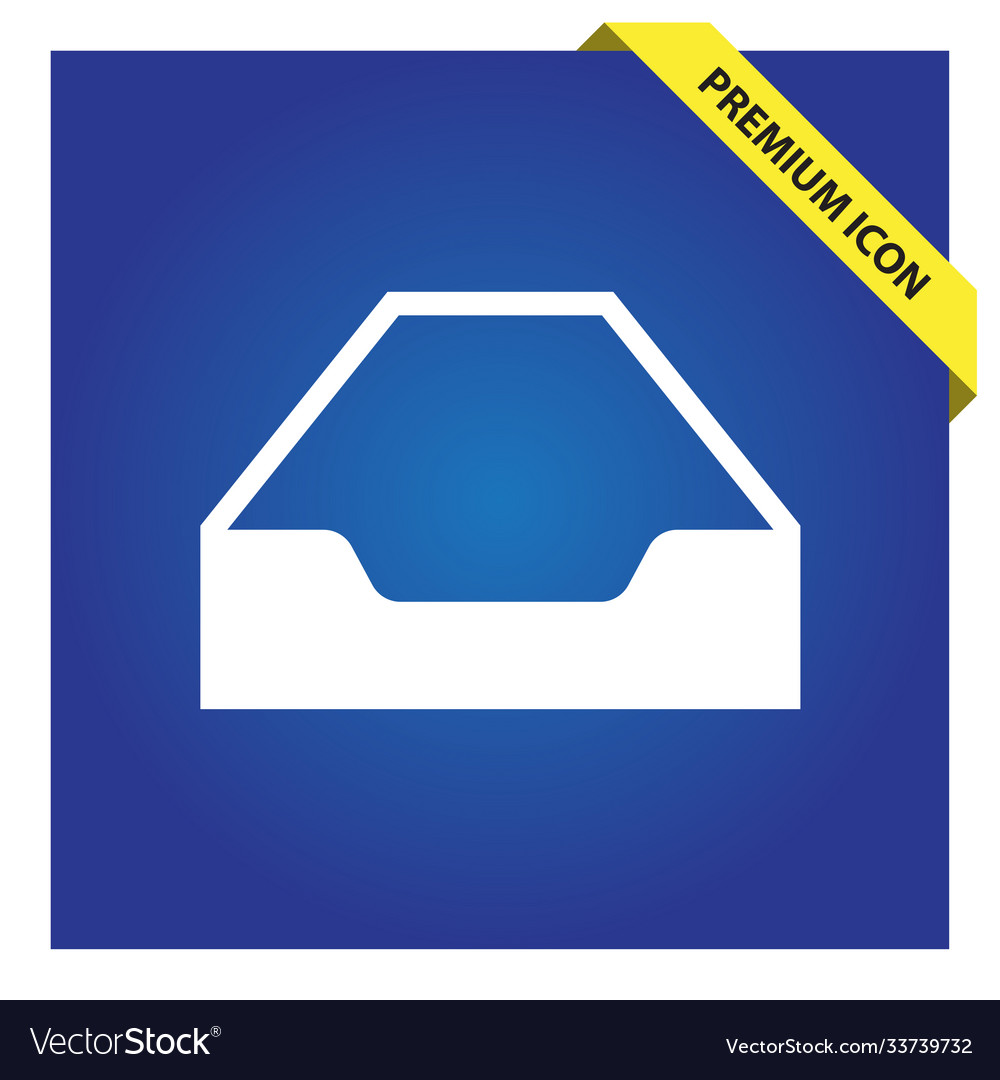 Empty drawer icon for web and mobile vector image Empty drawer icon for web and mobile