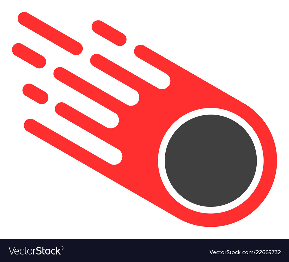 Falling meteorite with fast speed effect vector image Falling meteorite with fast speed effect