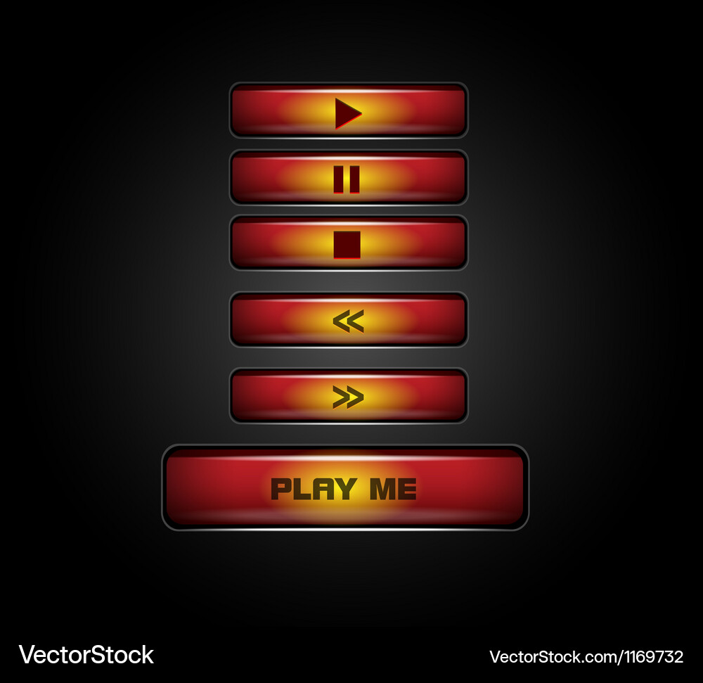 Glossy buttons set Royalty Free Vector Image - VectorStock