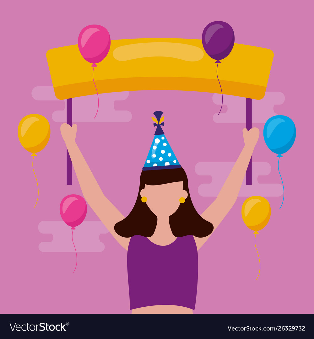 Happy birthday people flat design Royalty Free Vector Image