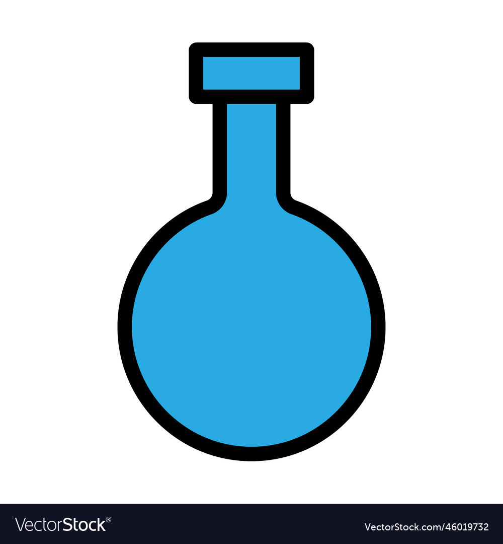 Lab flask icon line isolated on white background vector image Lab flask icon line isolated on white background
