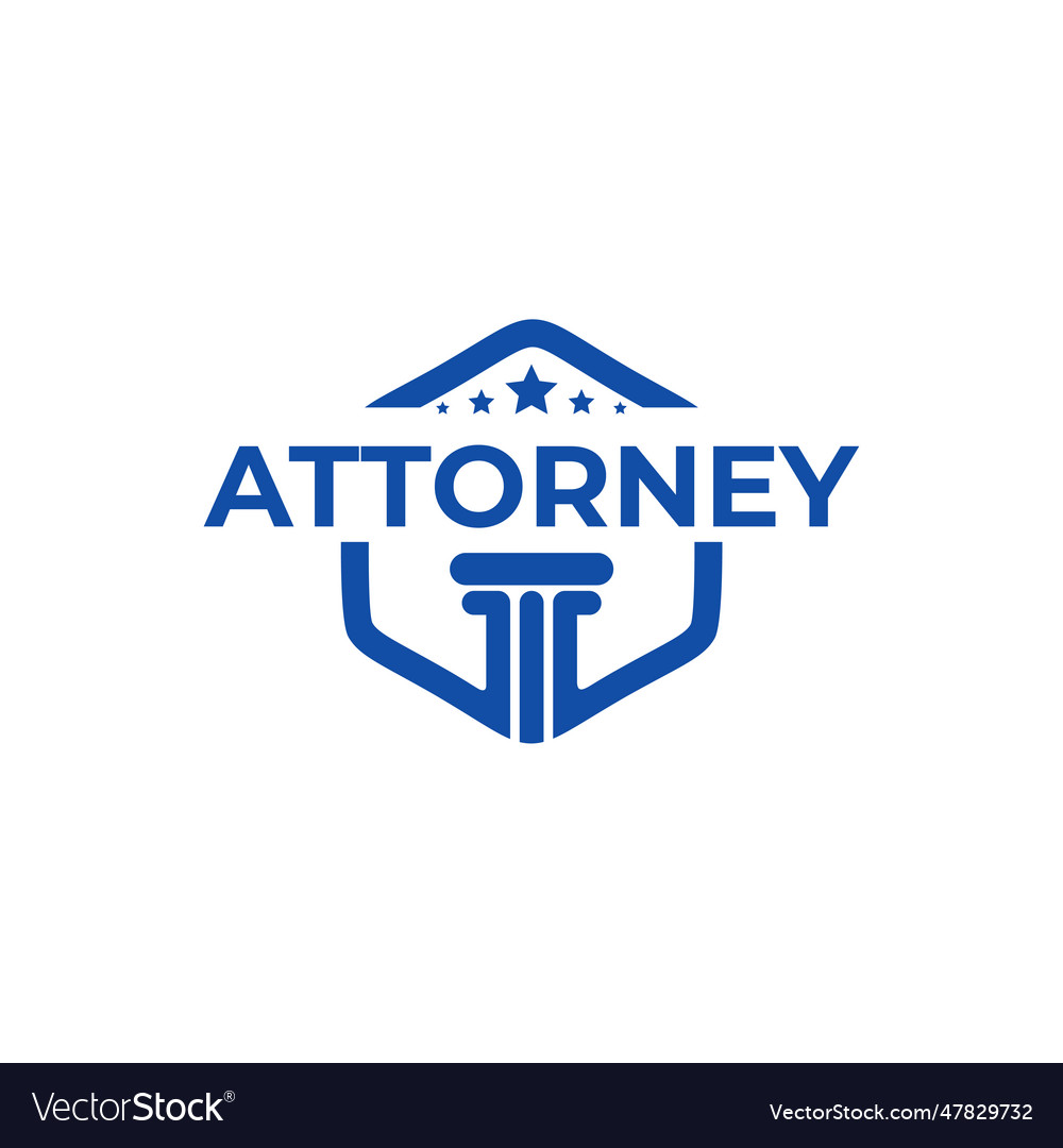 Lawyer attorney law firm emblem logo design Vector Image