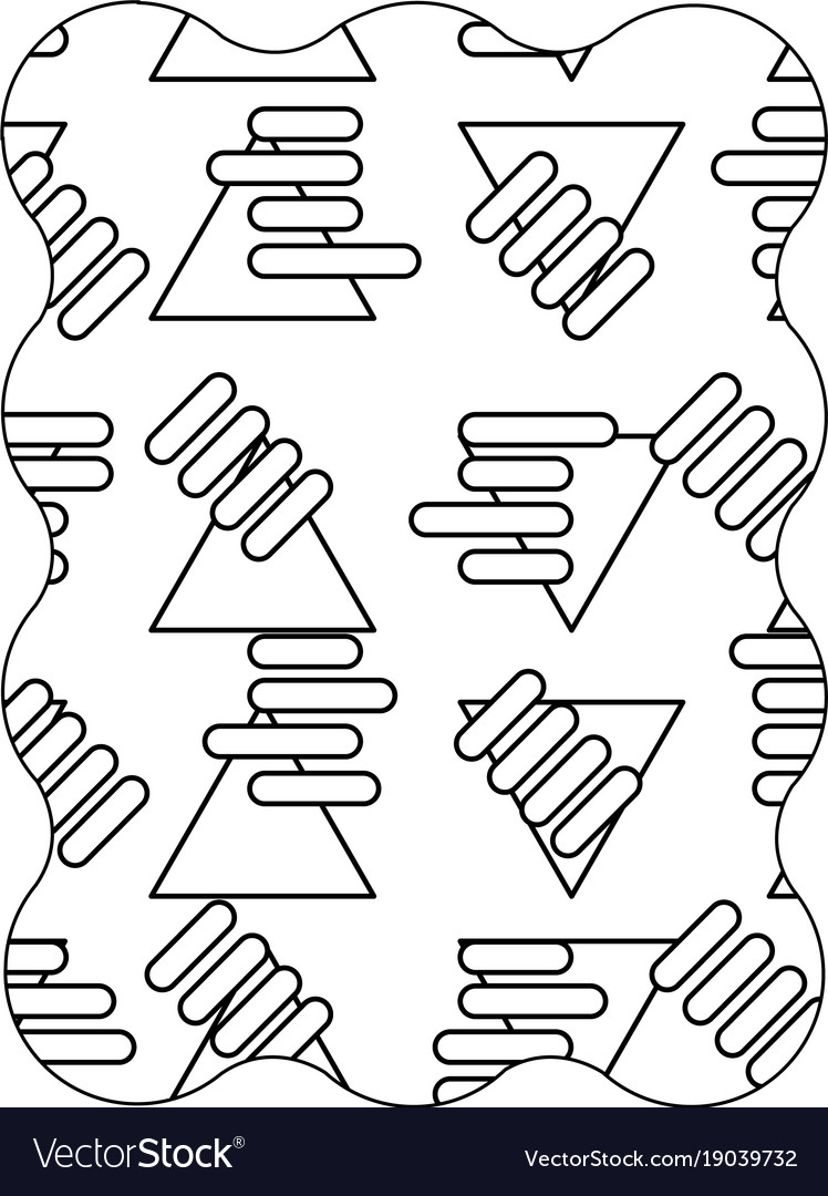 Line rectangle with abstract graphic design Vector Image