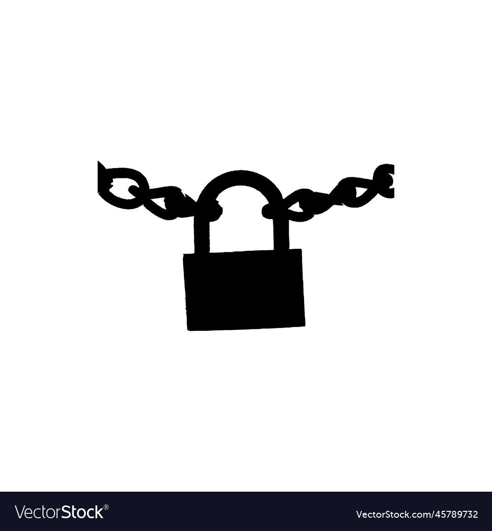 Lock chain icon simple style secure company
