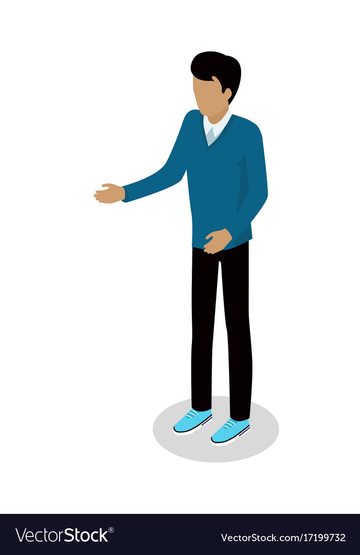 Man in casual clothes isometric icon