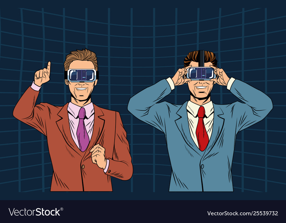 Men with virtual reality headset