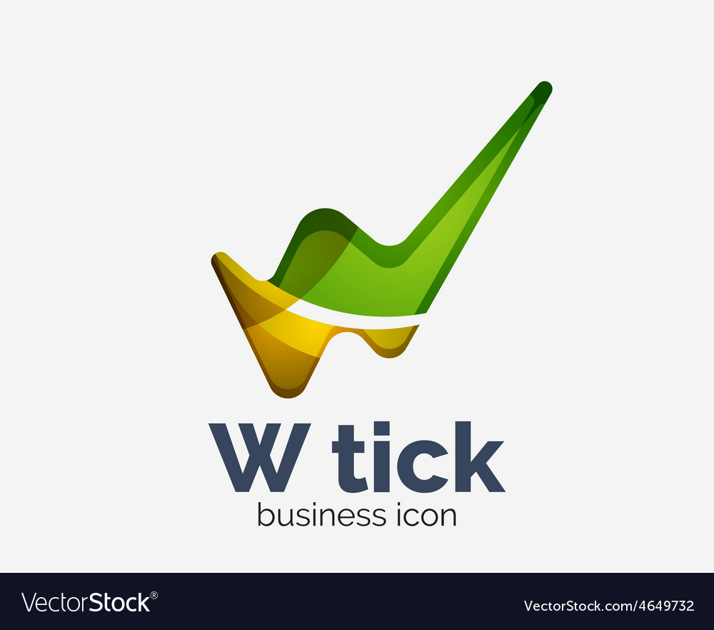 modern tick abstract wave logo design royalty free vector yellow wave logo