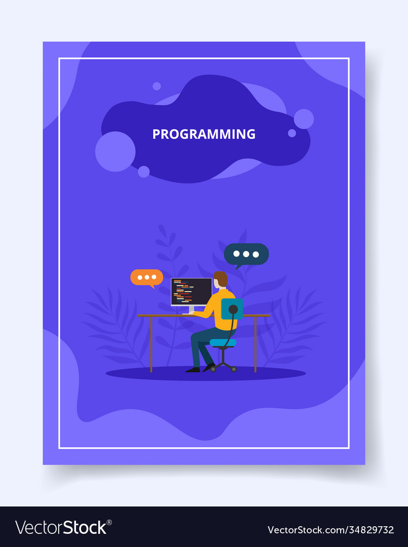 Programmierung von Software-Apps für die Entwicklung von Mann vector image Programmierung von Software-Apps für die Entwicklung von Mann