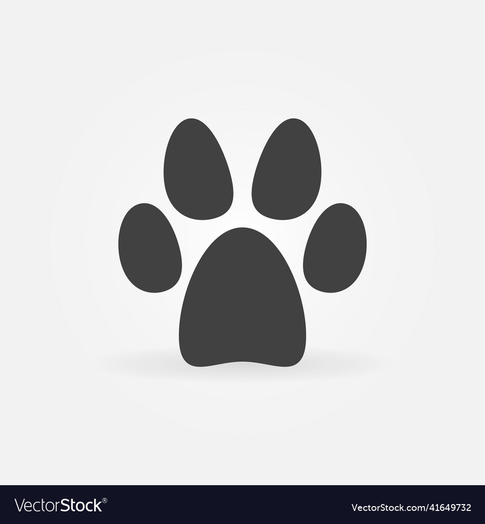 Puppy foot print icon animal paw mark