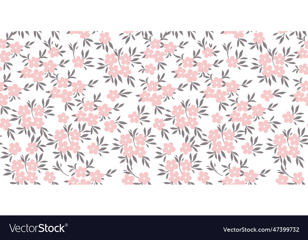 Seamless pattern of pink flowers and black leaves