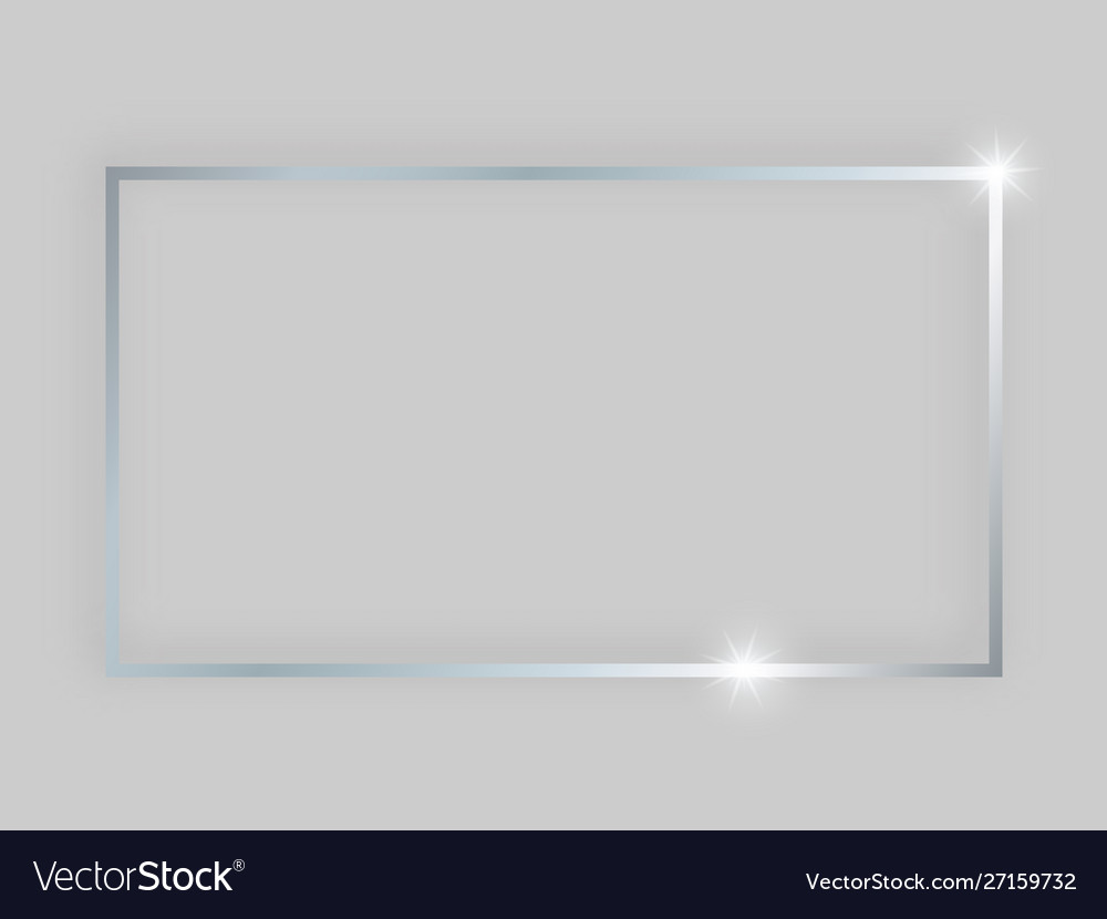 Silver rectangular shiny frame with effects