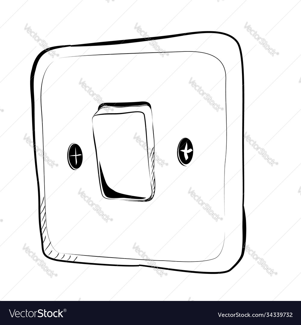 Simple doodle hand draw sketch on off electricity Vector Image