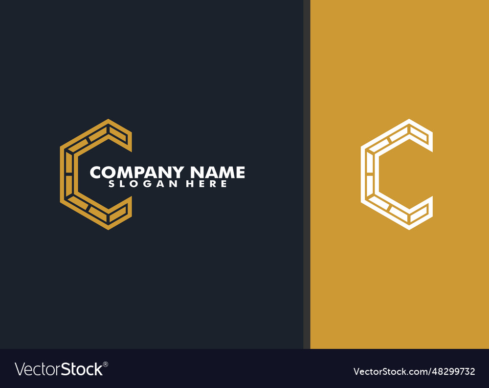 Simple letter c monogram logo template set