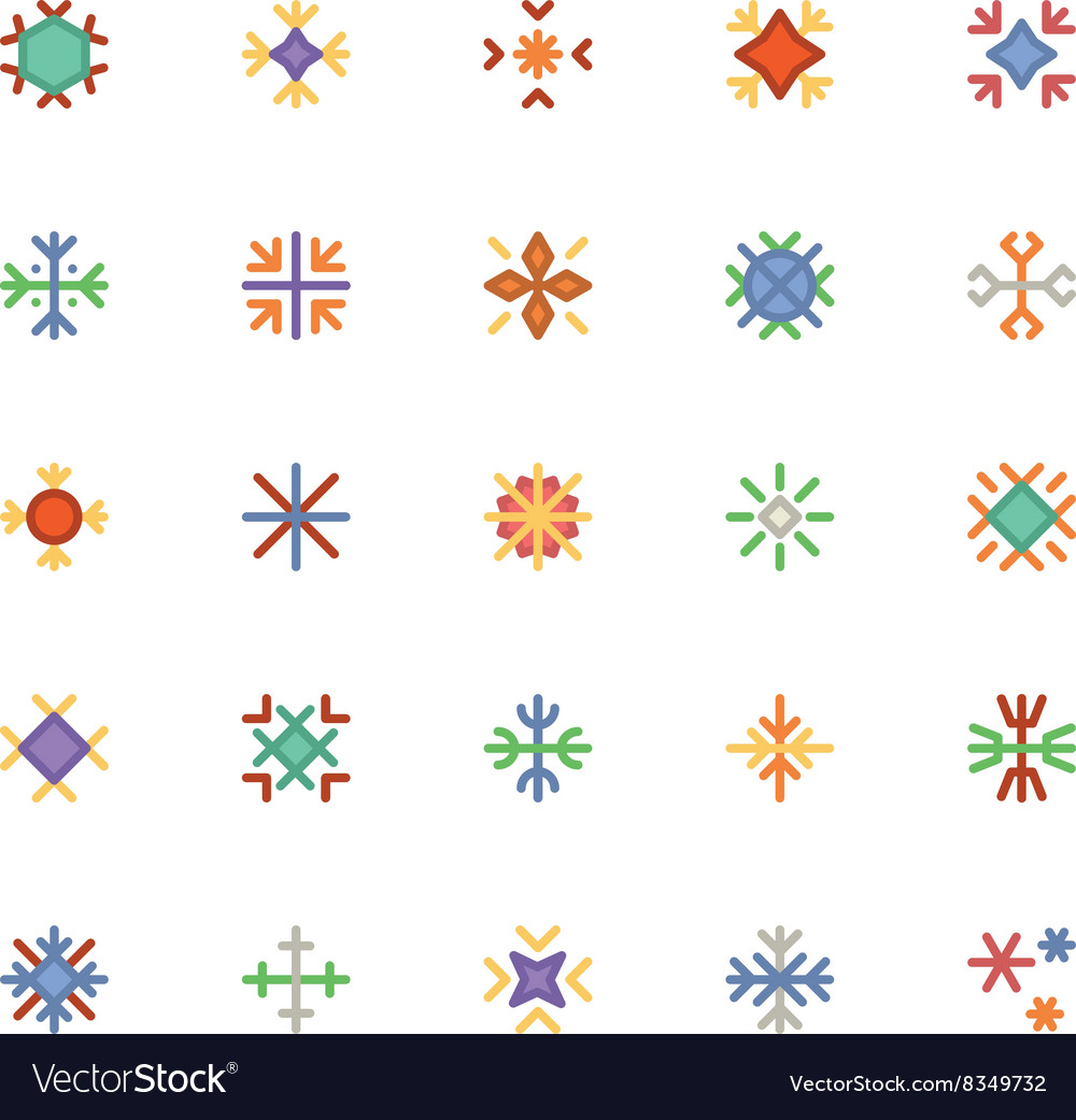 Snowflakes colored icons 2 Royalty Free Vector Image