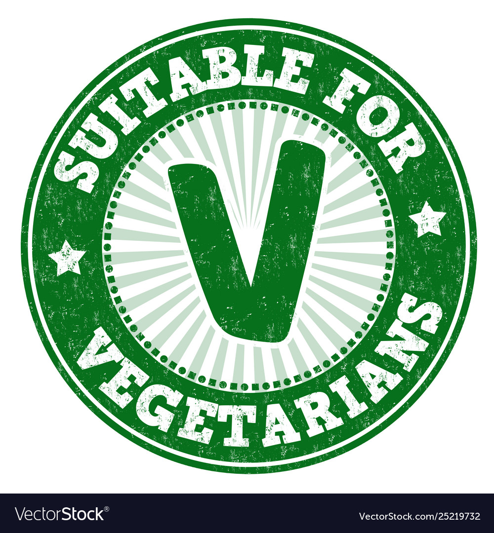 Suitable For Vegetarians Sign Or Stamp Royalty Free Vector