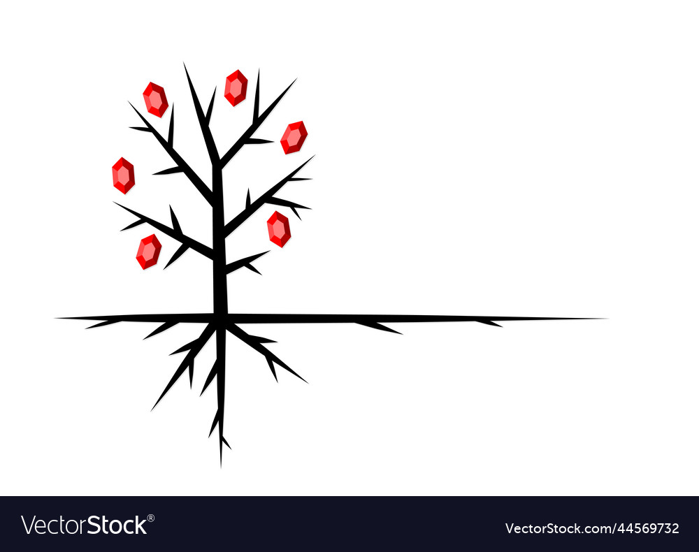 Symbol eines stilisierten Baumes mit Edelsteinen