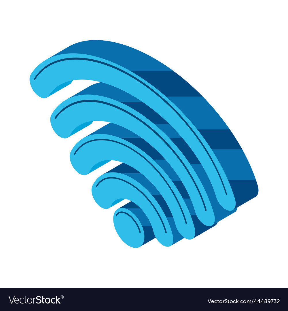Wifi signal connection isometric