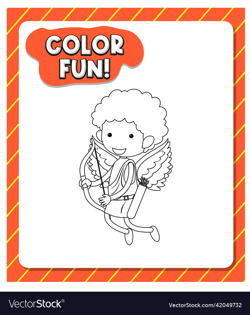 Worksheets template with color fun text and angel