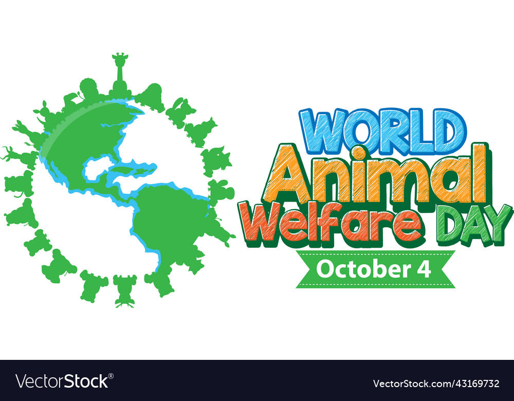 World animal welfare day october 4 Royalty Free Vector Image