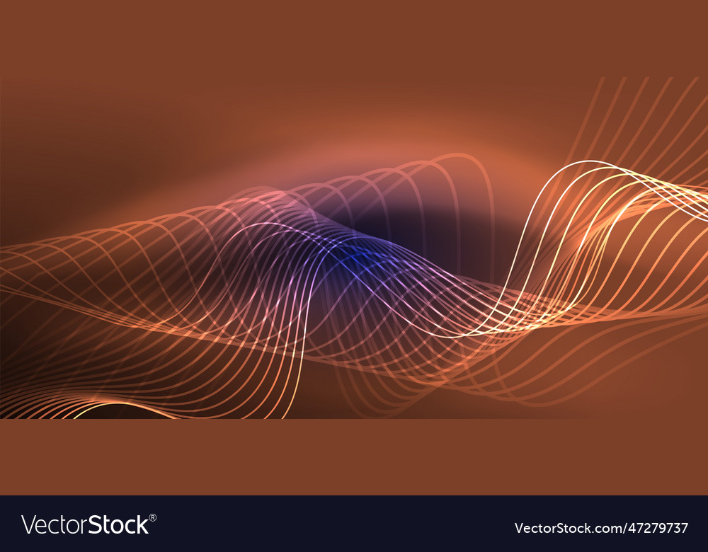 Abstract background neon wave hi-tech design Vector Image Abstract background neon wave hi-tech design