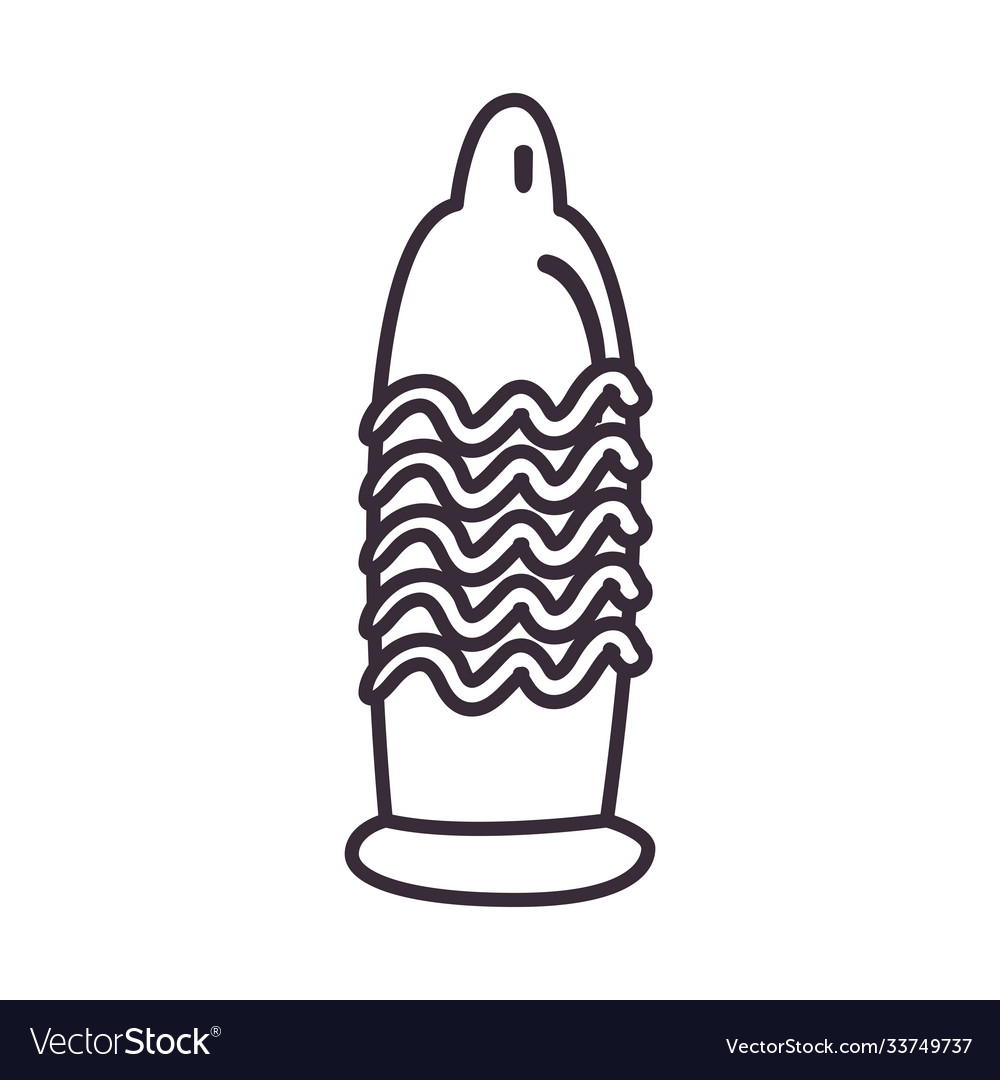 Condom with texture line style icon design