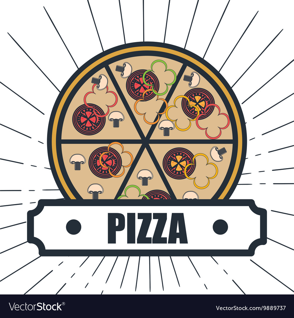 Delicious pizza isolated icon design