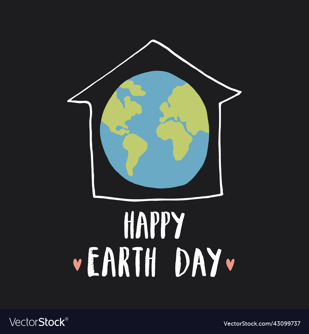 Earth day celebration greeting card happy Vector Image