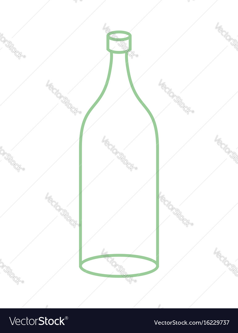 Empty glass bottle isolated transparent flask