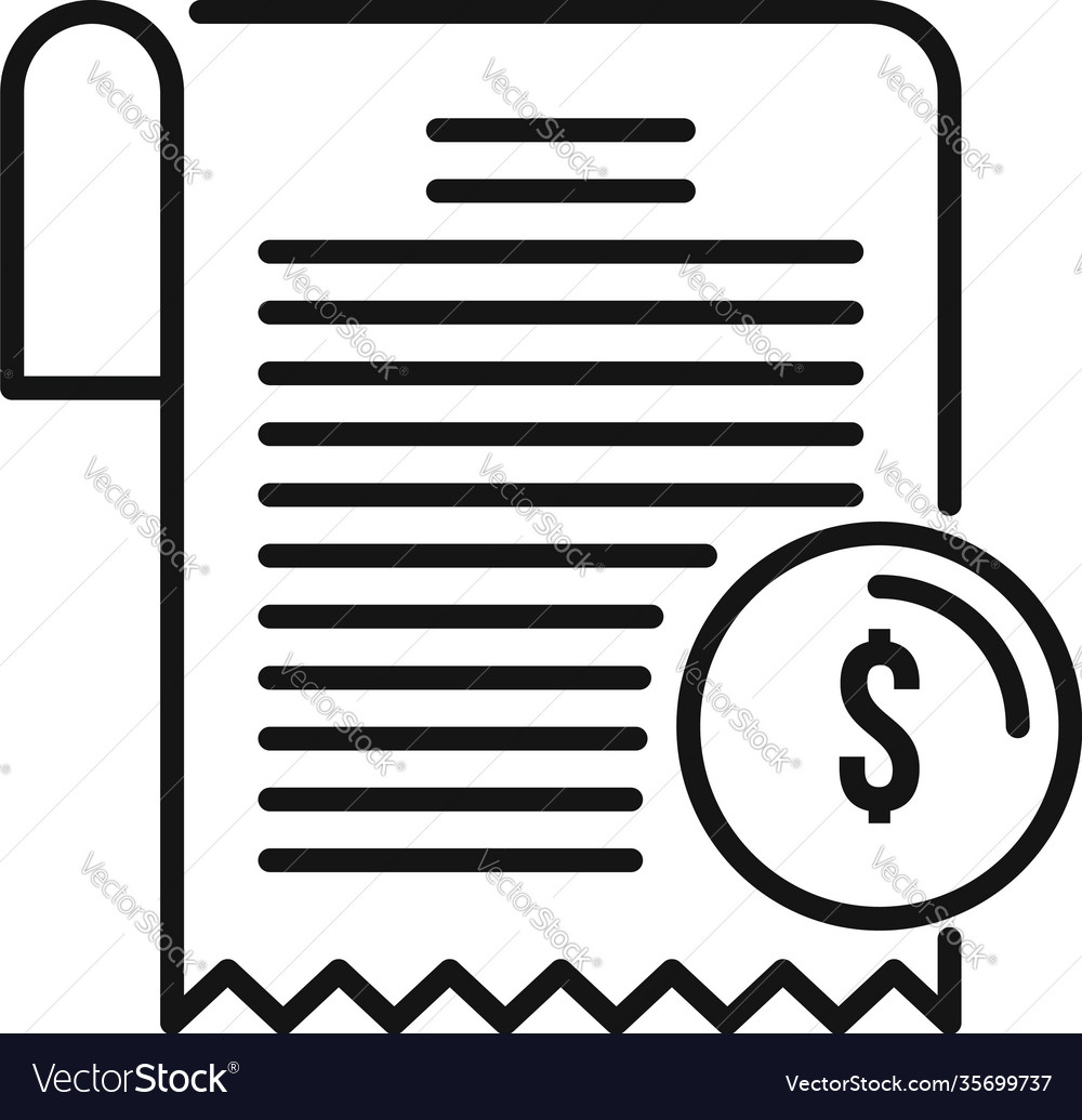 Estimator bill icon outline style Royalty Free Vector Image